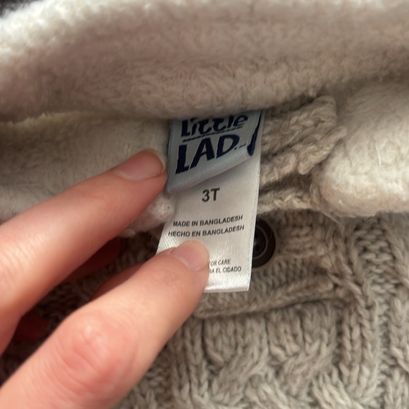 Little Lad beige Henley sweater with elbow pads size 3T EUC - Picture 2 of 3